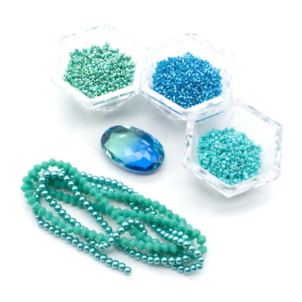 BC WK17 - Crystal Cabochon Oval Jewellery - Sea Green
