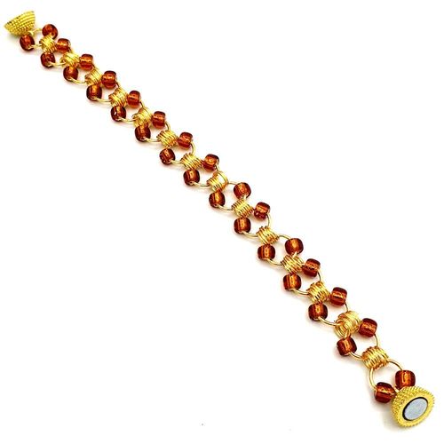 Cleo Chain Maille Bracelet makes 2 gold bracelet making kit — DIY set with beads and instructions for creating handmade jewelry