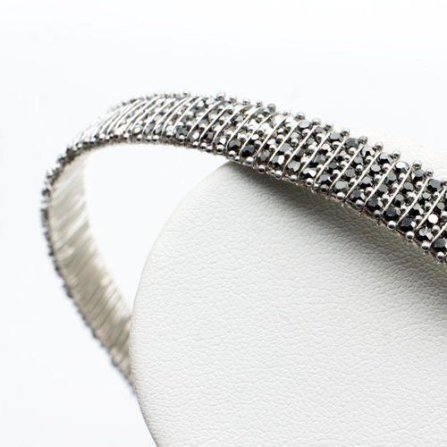 Crystal Ribbon Hair Band Kit dark silver jewelry making kit — DIY set with beads and instructions for creating handmade jewelry