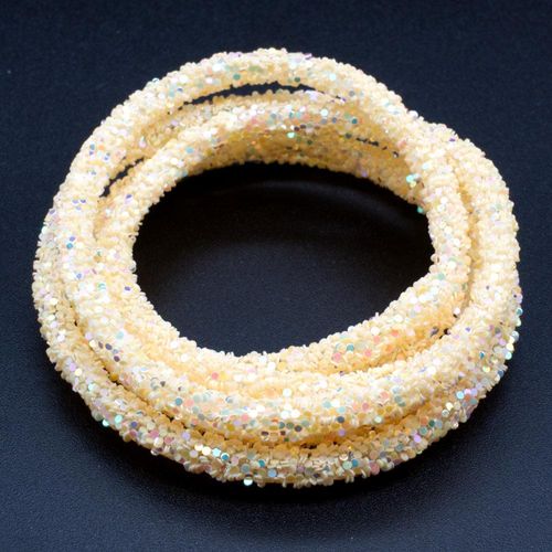 Glitter Tube 70cm   Peach 5mm for jewellery making