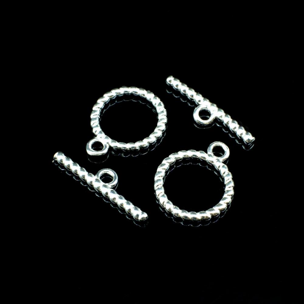 Sterling Silver - 12mm Rope Toggle Clasp 1pc