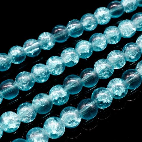 Crackle Beads Round 6mm   Turquoise 65pcs for jewellery making