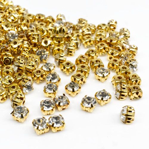 5mm crystal beads crystal gold, pack of 10 — faceted for jewelry making and beadwork