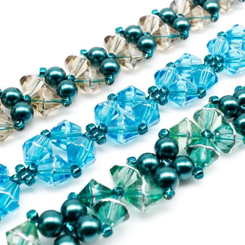 Trixie Bicone Bracelet makes 4 earth bracelet making kit — DIY set with beads and instructions for creating handmade jewelry