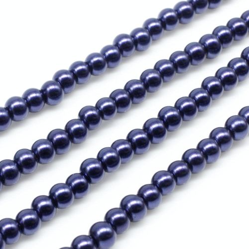 Glass Pearl Round Beads 3mm - Cobalt