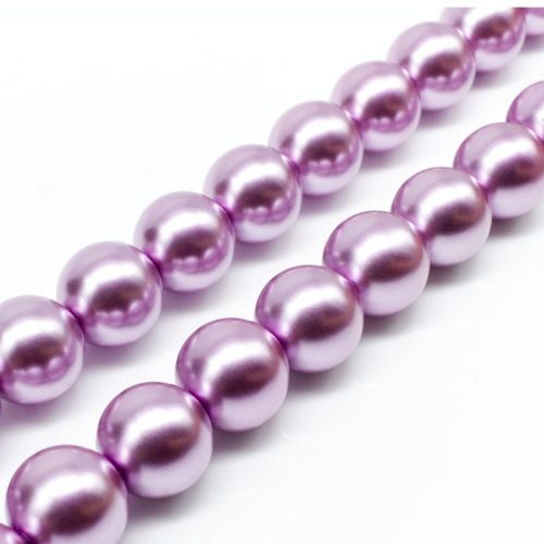 Glass Pearl Round Beads 12mm   Lilac for jewellery making