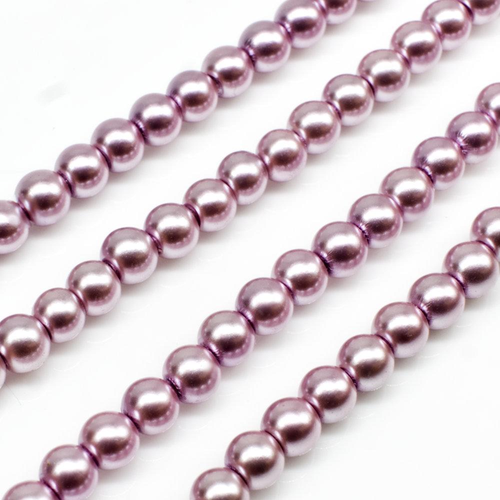 Glass Pearl Round Beads 4mm - Rosewood