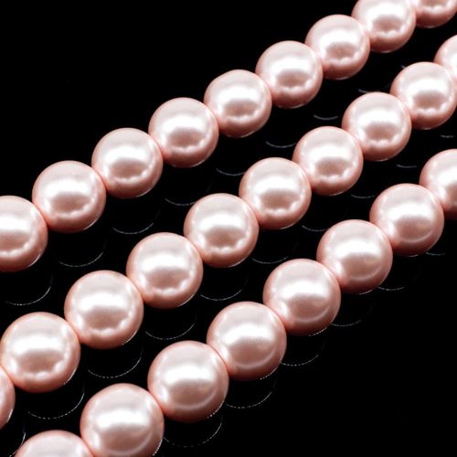 Glass Pearl Round Beads 10mm   Rose Pink for jewellery making