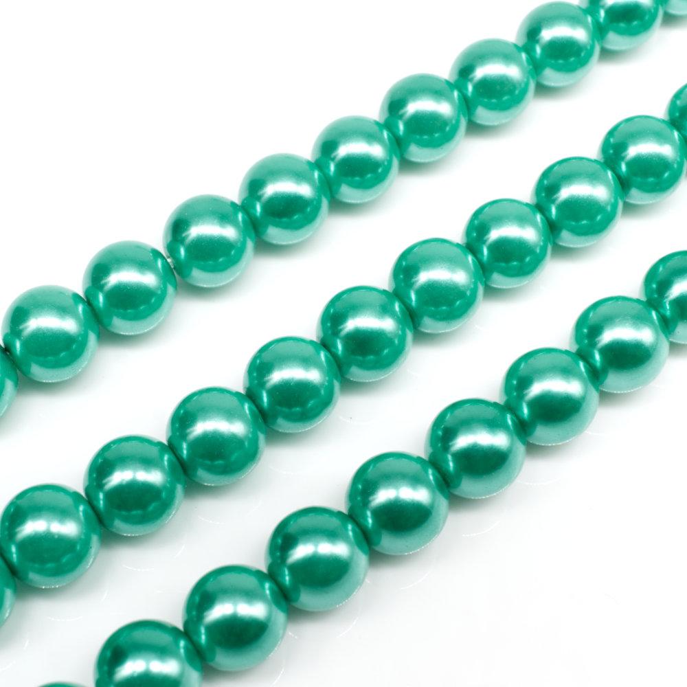 Glass Pearl Round Beads 8mm Summer Green Craft Hobby And Jewellery Supplies Totally Beads 6761