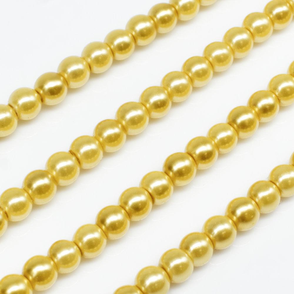 Glass Pearl Round Beads 4mm - Dandelion