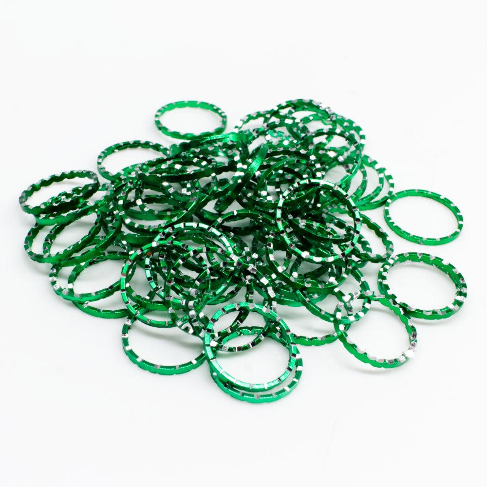 Aluminium Coloured Rings 16mm Green 10pcs for jewellery making