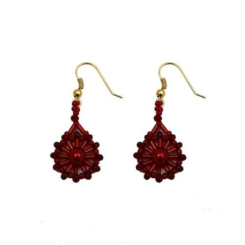 Chariot Earring Project Pack ruby earring making kit — DIY set with beads and instructions for creating handmade jewelry