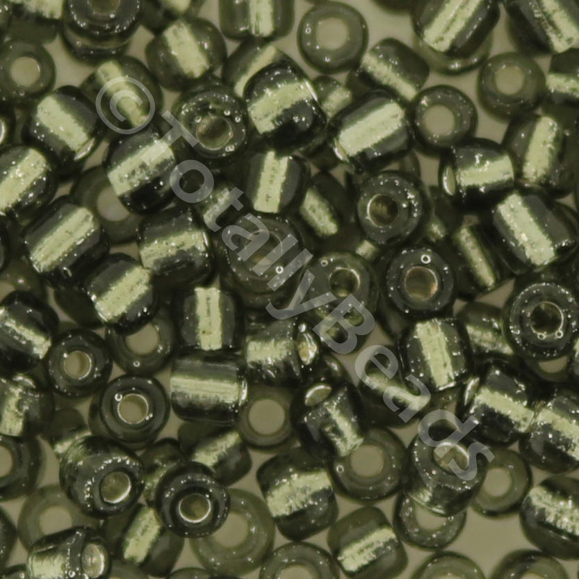 Seed Beads Silver Lined  Grey - Size 6 100g