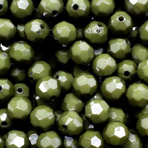 Acrylic Faceted Beads 10mm 60pc   Olive for jewellery making