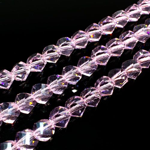7mm crystal beads pink, pack of 25 — faceted for jewelry making and beadwork