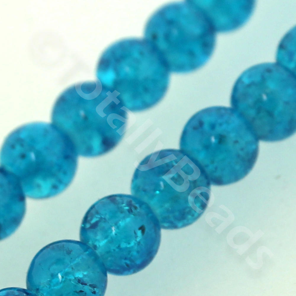 Crackle Beads Round 8mm - Turquoise 100pcs
