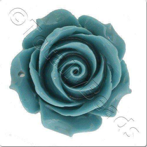 Acrylic Rose 35mm Pendant - Turquoise