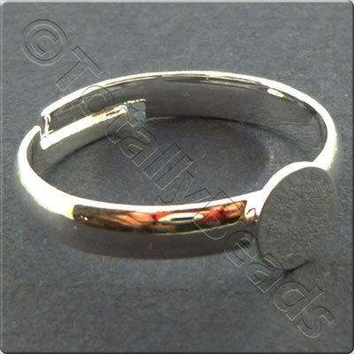 Beading Ring - 6mm Disc - Silver Plated