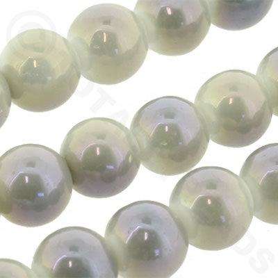 Ceramic Round 8mm - White with Purple 16" String