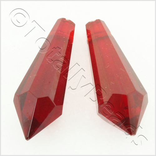 Glass Pendant Point Drop 10mm - Red