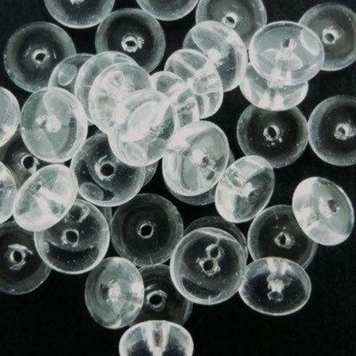 Glass Rondelle - Clear 8mm