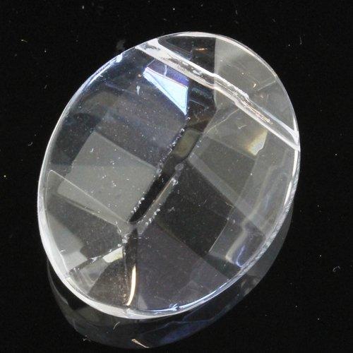 Glass Bead Facet Oval 22mm - Clear