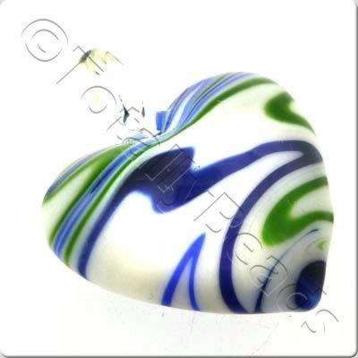 Lampwork Pendant - Heart 40mm - LPB44