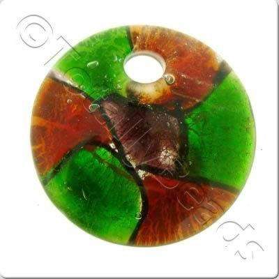 Lampwork Pendant - Disc 40mm - LPP16