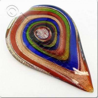 Lampwork Pendant - Shield 74mm - LPR64