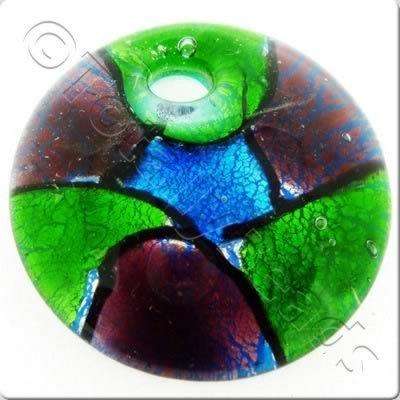 Lampwork Pendant - Disc 40mm - LPT04