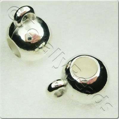 Acrylic Silver Bead - 10mm Large Hole Hanging Bead