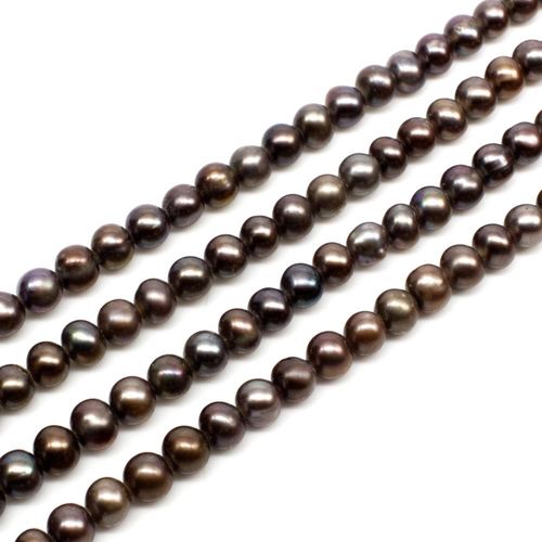 Freshwater Pearls 5mm Round Grey   14" String for jewellery making