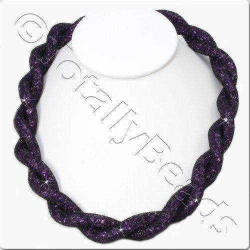 Sparkle Mesh Necklace Kit purple necklace making kit — DIY set with beads and instructions for creating handmade jewelry