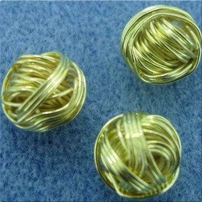 Multi Wire Bead - Round 10mm - Gold 6pcs
