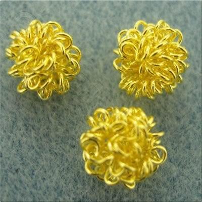 Coil Wire Bead - Round 10mm - Gold