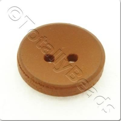 Concave Wooded Button 15mm - Coffee