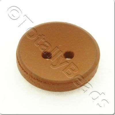 Concave Wooded Button 15mm - Coffee