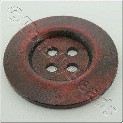 Wooden Button 30mm - Wine Red