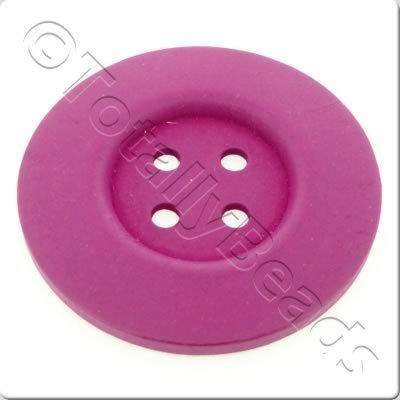 Wooden Button 60mm - Hot Pink