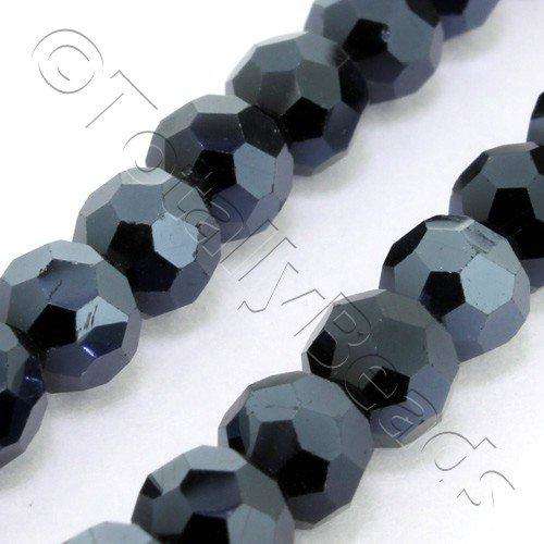 6mm crystal beads hematite plate, pack of 72 — faceted for jewelry making and beadwork