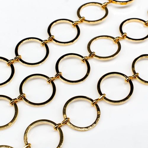 Gold Plated Chain   Ring 12mm  1 metre for jewellery making