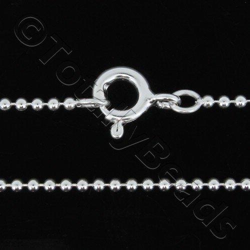Sterling Silver 925 Chain Necklace Ball 1.2mm 16 inch