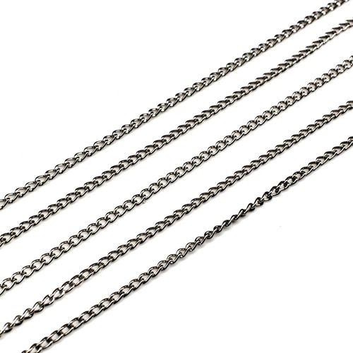 Chain Rhodium Plated   Oval Twist 2.5x1.5mm 1 metre for jewellery making