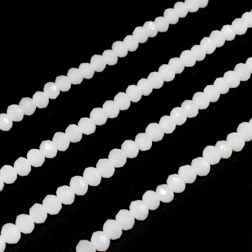 4mm crystal beads opal white, pack of 130 — faceted for jewelry making and beadwork