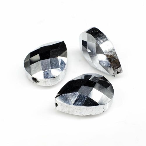 18mm crystal beads silver plate, pack of 8 — plated finish, ideal for jewelry making and beadwork