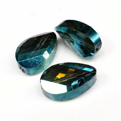 13mm crystal beads electric blue, pack of 6 — faceted for jewelry making and beadwork