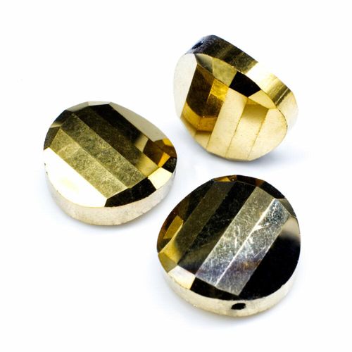 18mm crystal beads gold plate, pack of 6 — faceted for jewelry making and beadwork