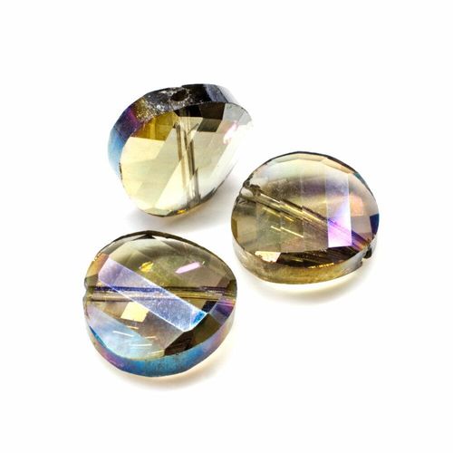 14mm crystal beads half iris, pack of 8 — faceted for jewelry making and beadwork