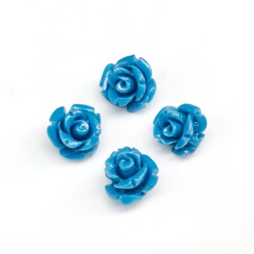 Acrylic Rose Beads 9mm 10pcs   Blue for jewellery making