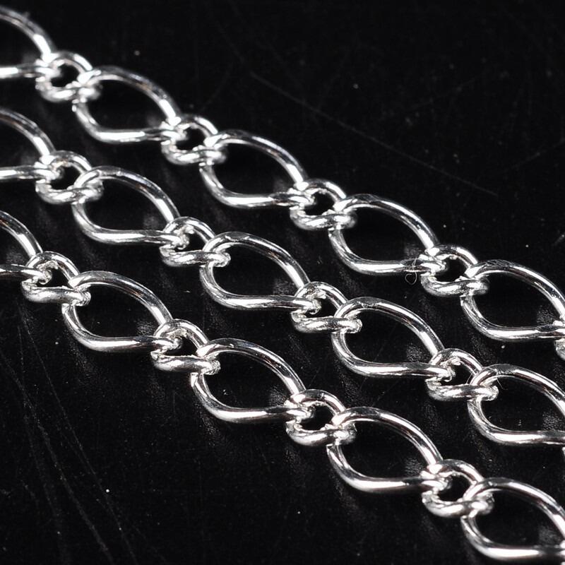 Silver Plated   Twist Oval 8x6mm & 5x4mm 1 metre for jewellery making